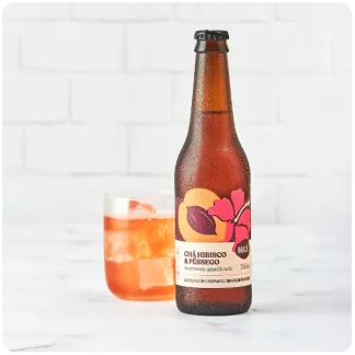 Chá de Hibisco com Pêssego 350ml | 12 unidades